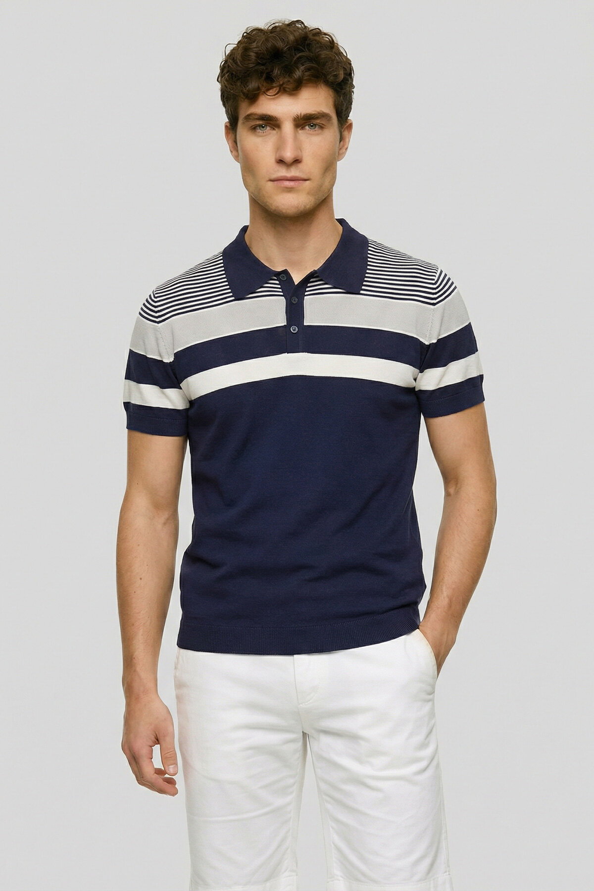 Navy Blue Polo Jersey - 1
