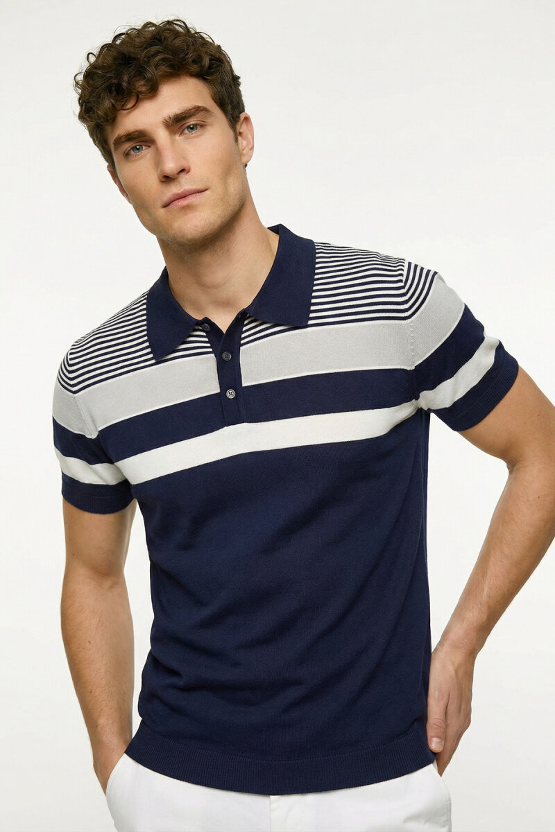 Navy Blue Polo Jersey - 5