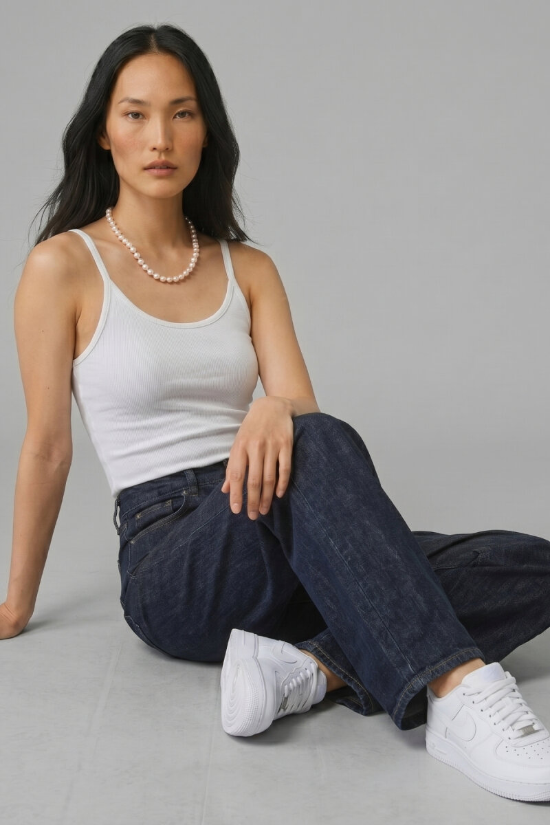 Beyaz %100 Pamuk İnce Askılı Atlet - 3