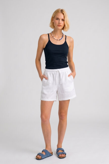 Lacivert %100 Pamuk İnce Askılı Atlet - 4