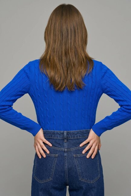 Saks %100 Pamuk V Yaka Triko Kazak - 5