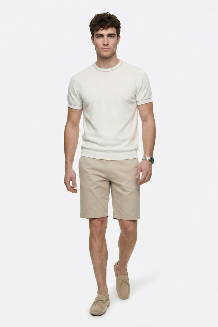 Off-White 100% Cotton Crew Neck Short Sleeve Sweater - 2