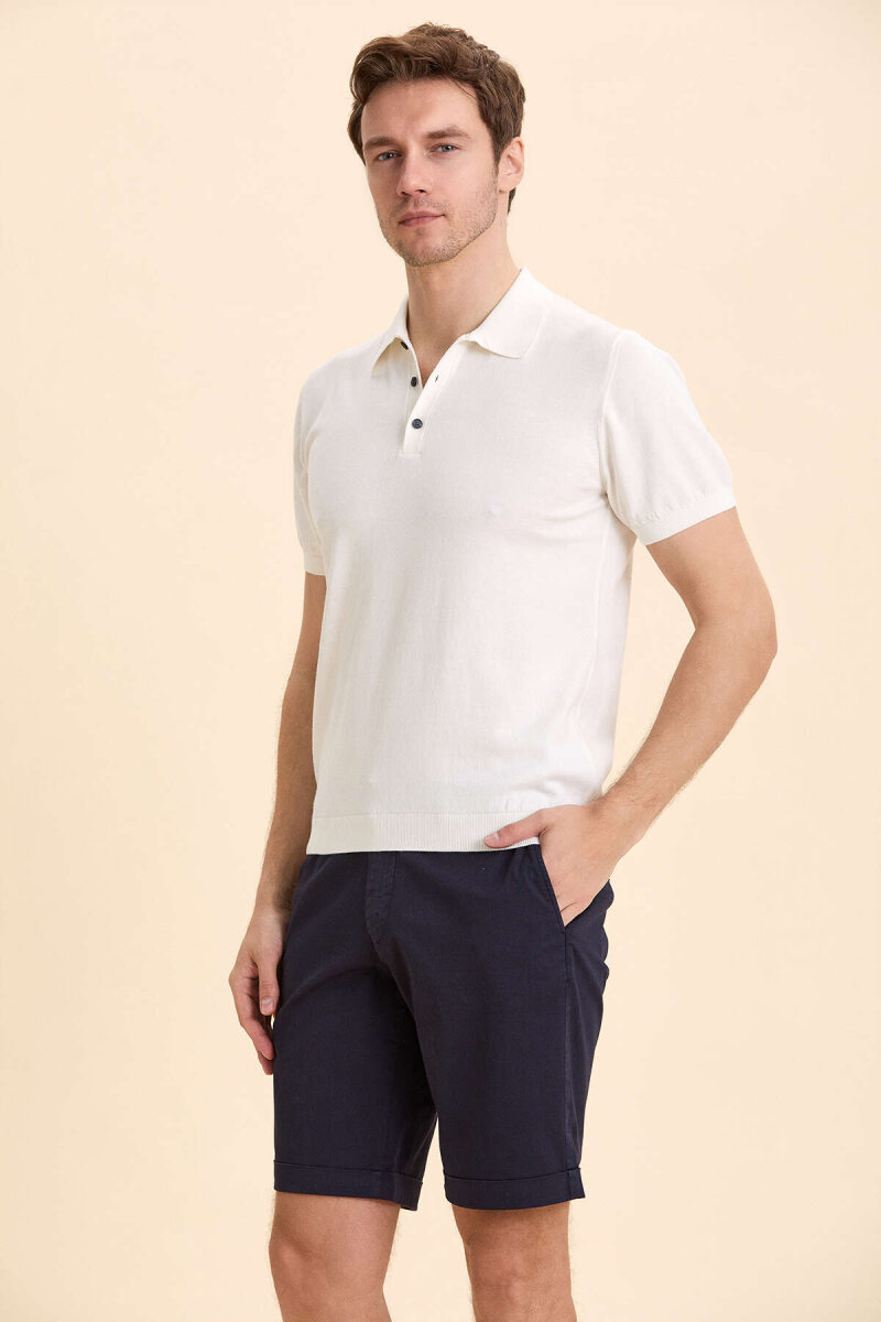 Off-White 100% Cotton Polo Knit - 4