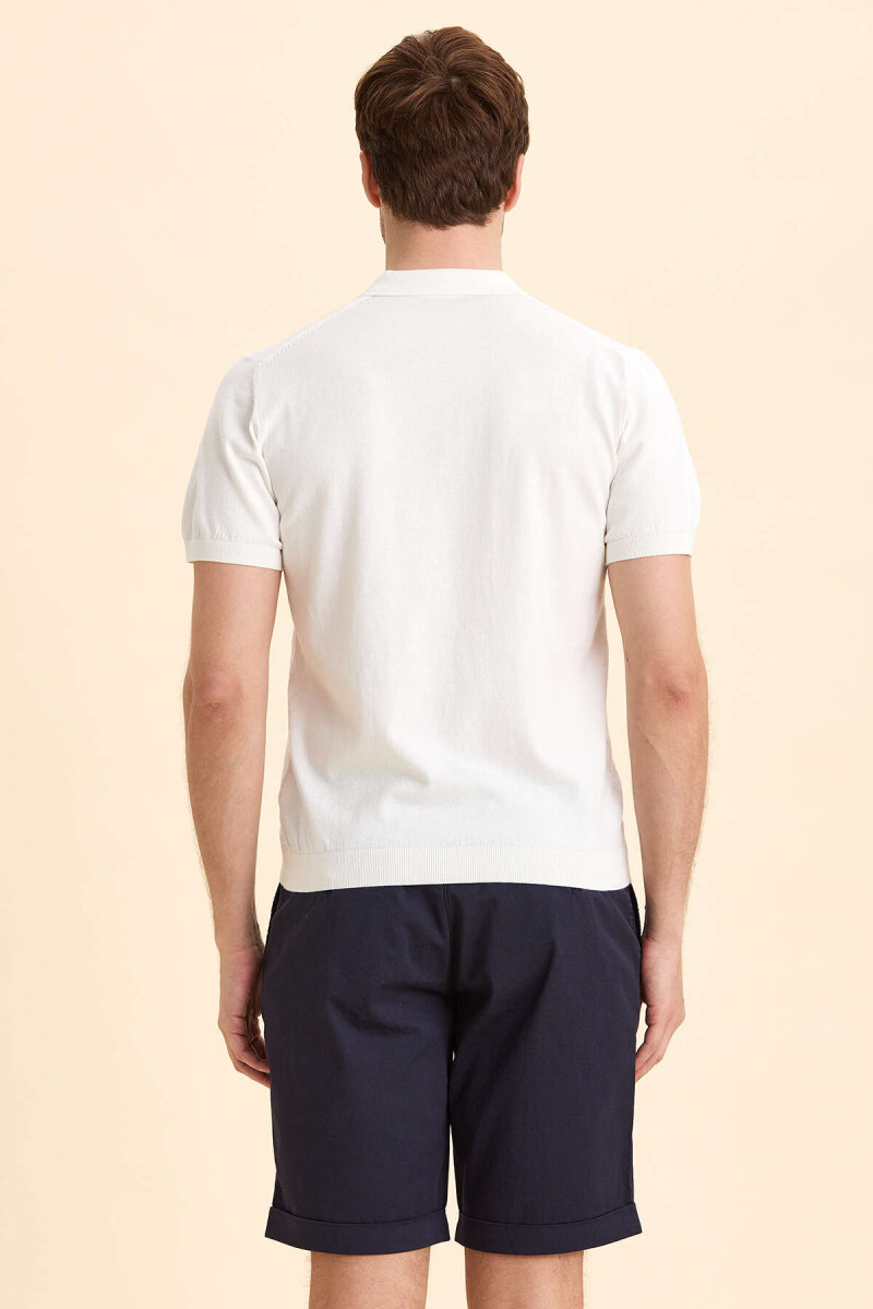 Off-White 100% Cotton Polo Knit - 6