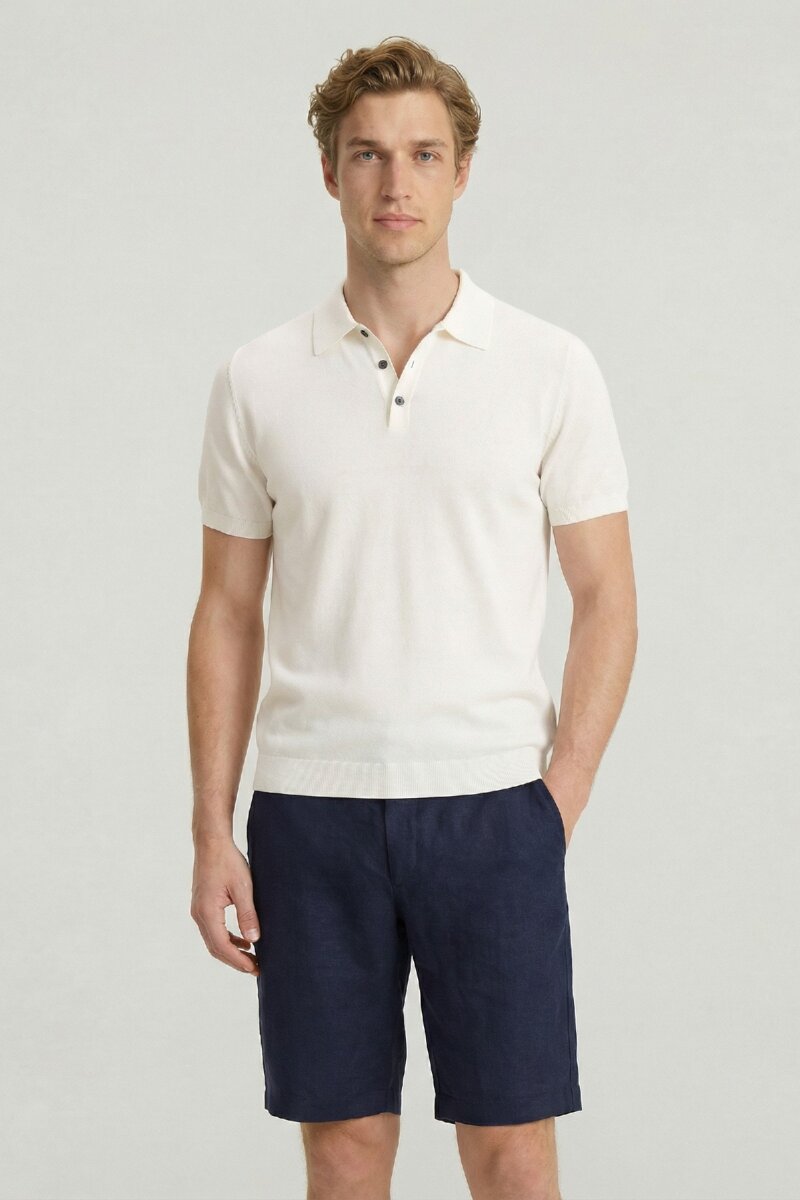 Off-White 100% Cotton Polo Knit