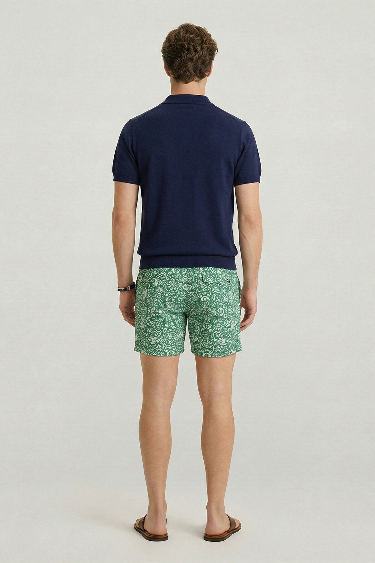 Navy Blue 100% Cotton Polo Knit - 6