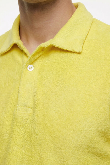 Yellow 100% Cotton Terry Polo T-shirt - 3