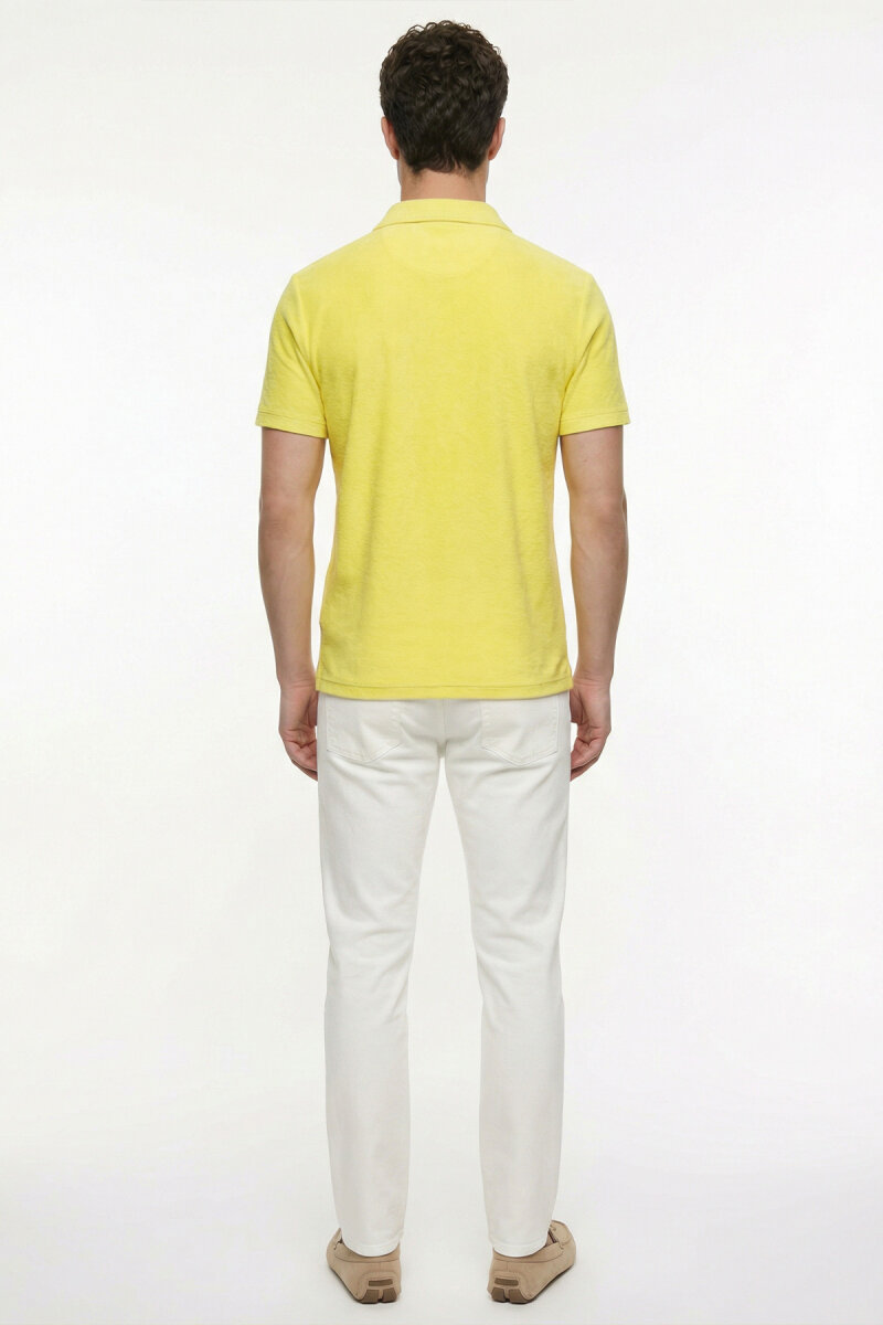 Yellow 100% Cotton Terry Polo T-shirt - 6