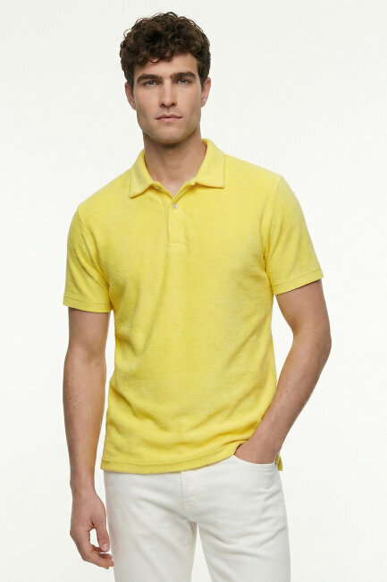 Yellow 100% Cotton Terry Polo T-shirt 
