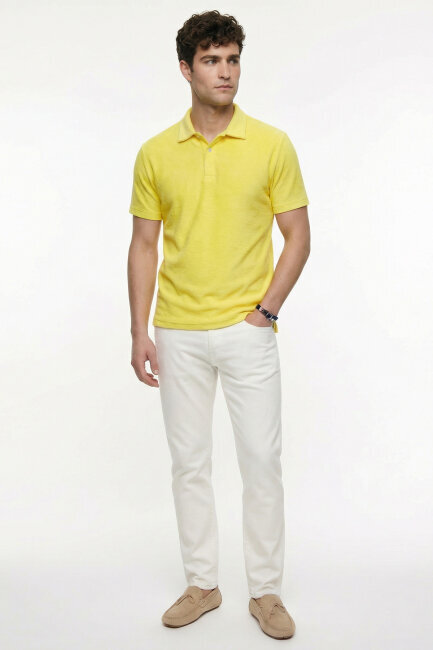 Yellow 100% Cotton Terry Polo T-shirt - 5