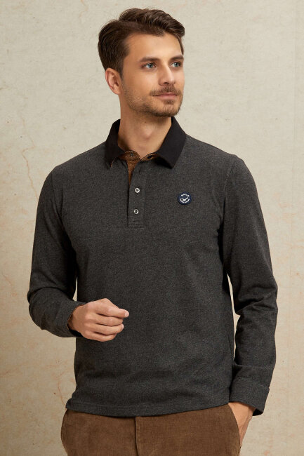 Antrasit %100 Pamuk Sweatshirt - 2