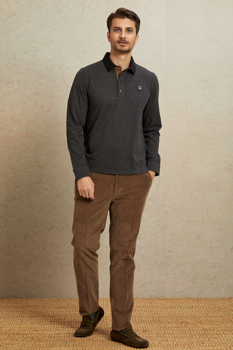 Antrasit %100 Pamuk Sweatshirt - 3