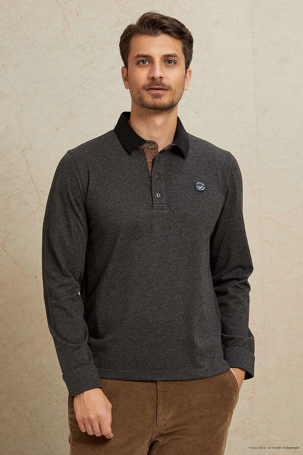 Antrasit %100 Pamuk Sweatshirt - 2