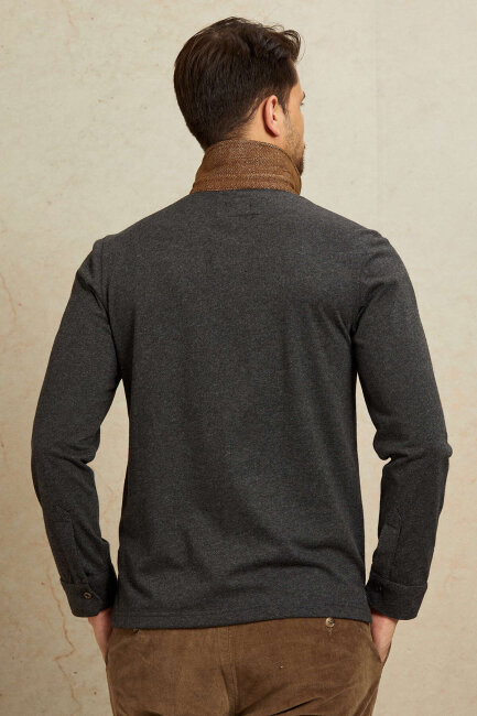 Antrasit %100 Pamuk Sweatshirt - 7