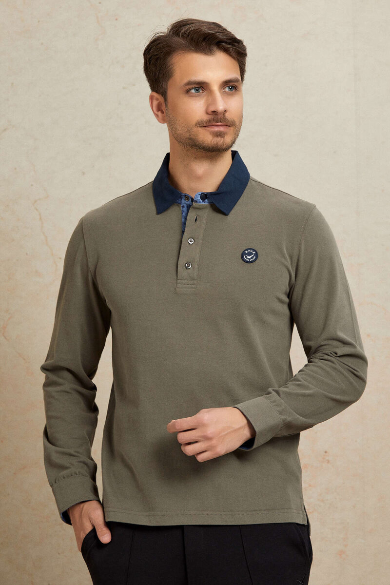 Haki %100 Pamuk Sweatshirt - 5