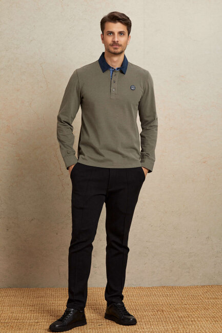 Haki %100 Pamuk Sweatshirt - 3