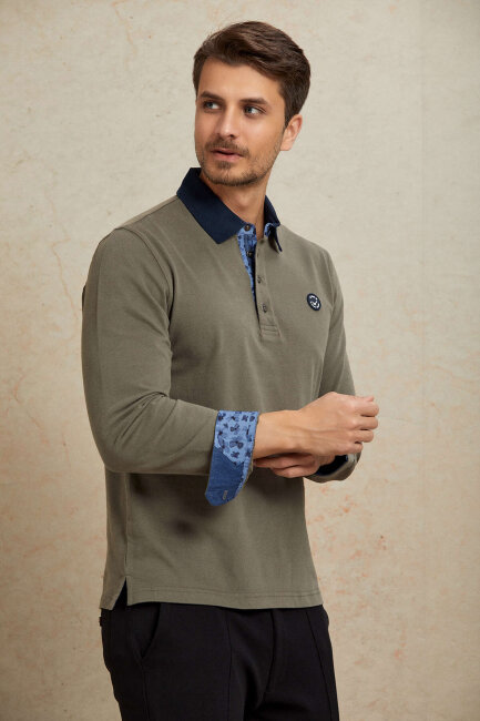 Haki %100 Pamuk Sweatshirt - 6