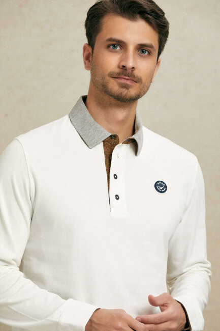 Kırık Beyaz %100 Pamuk Sweatshirt - 3