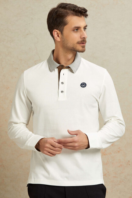 Kırık Beyaz %100 Pamuk Sweatshirt - 4