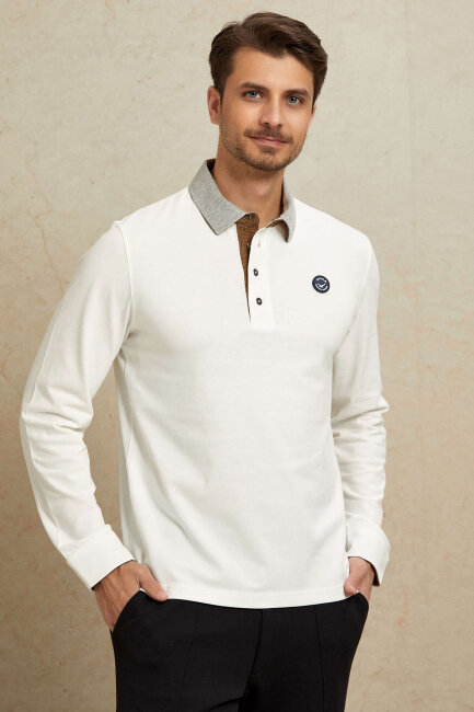 Kırık Beyaz %100 Pamuk Sweatshirt - 5