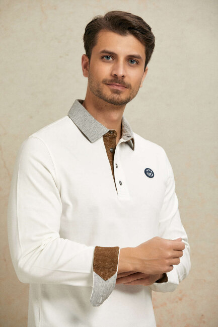 Kırık Beyaz %100 Pamuk Sweatshirt - 6