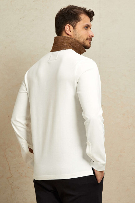 Kırık Beyaz %100 Pamuk Sweatshirt - 7