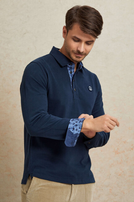 Lacivert %100 Pamuk Sweatshirt - 2