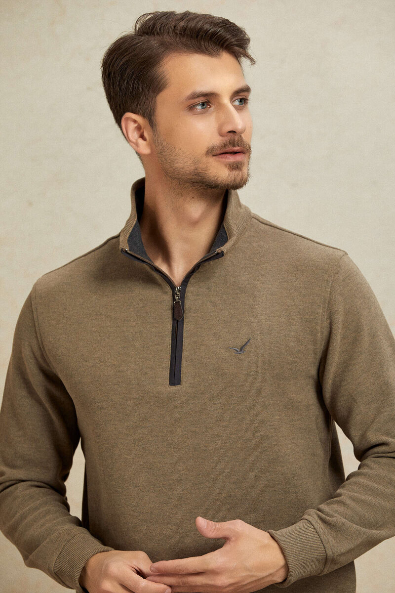 Beige Cotton Sweatshirt - 2