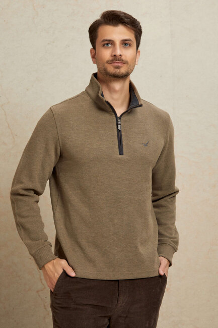 Beige Cotton Sweatshirt - 4