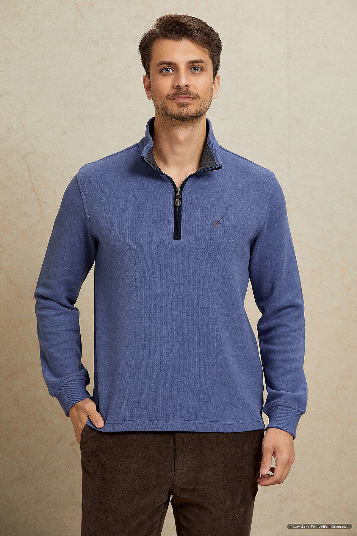 Blue Cotton Sweatshirt - 1