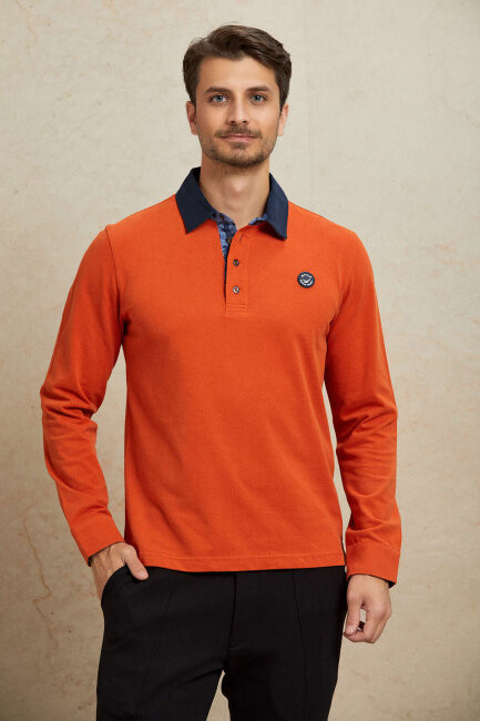 Turuncu %100 Pamuk Sweatshirt - 4