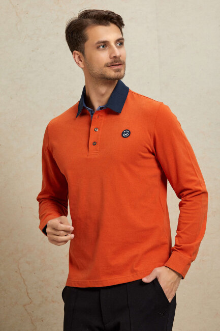 Turuncu %100 Pamuk Sweatshirt - 5