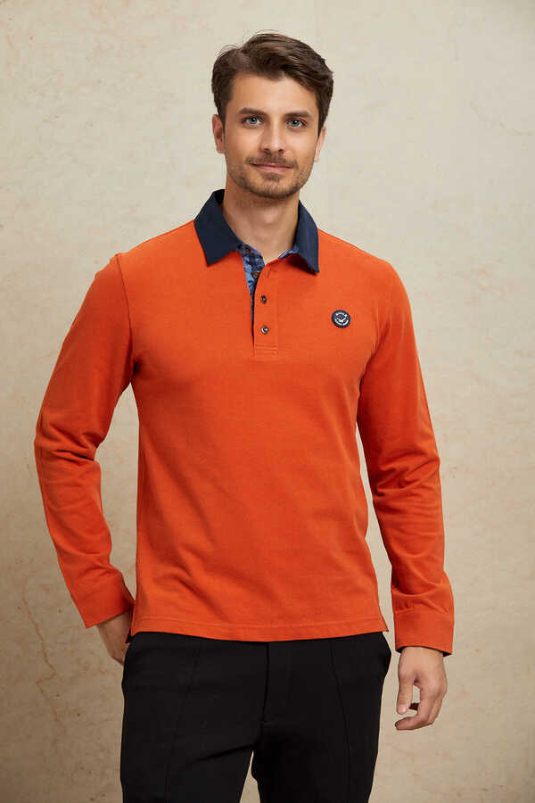 Turuncu %100 Pamuk Sweatshirt - 1