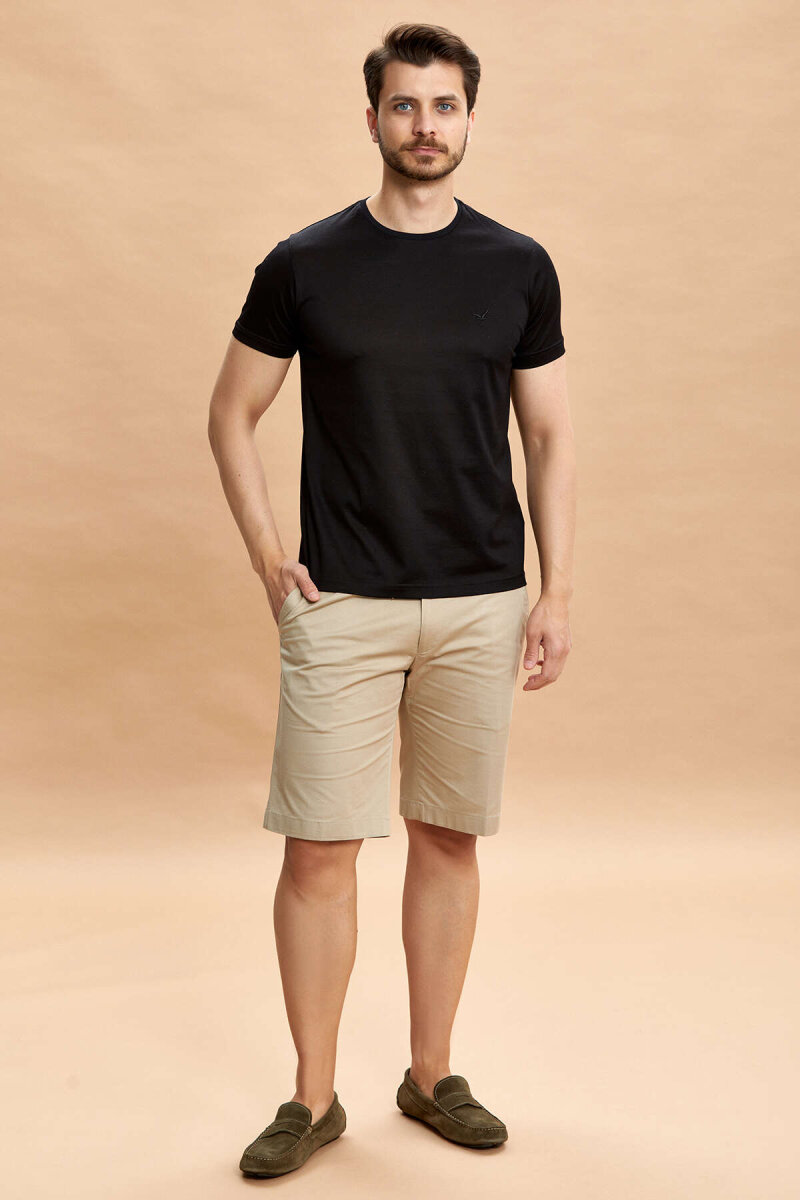 Black 100% Cotton Crew Neck T-shirt - 4