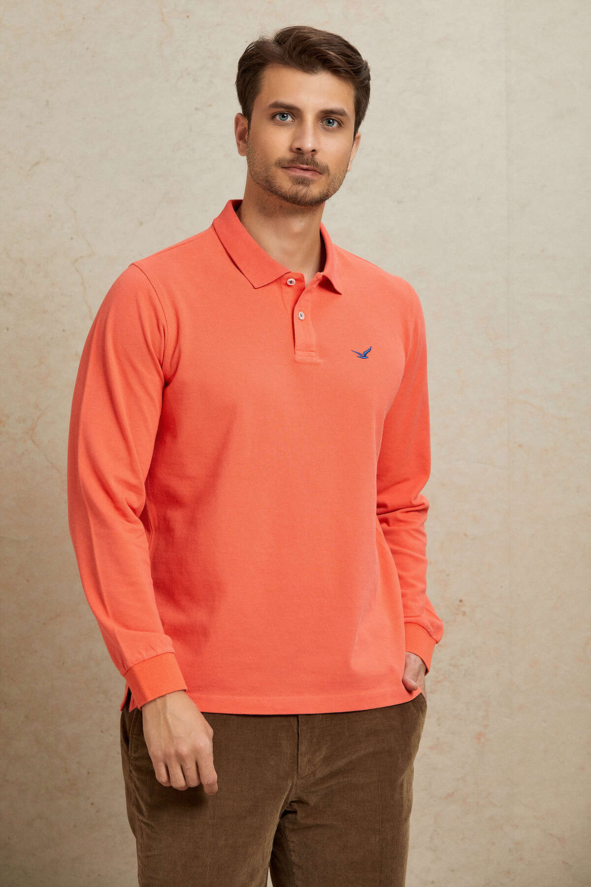 Mercan %100 Pamuk Polo Sweatshirt - 1