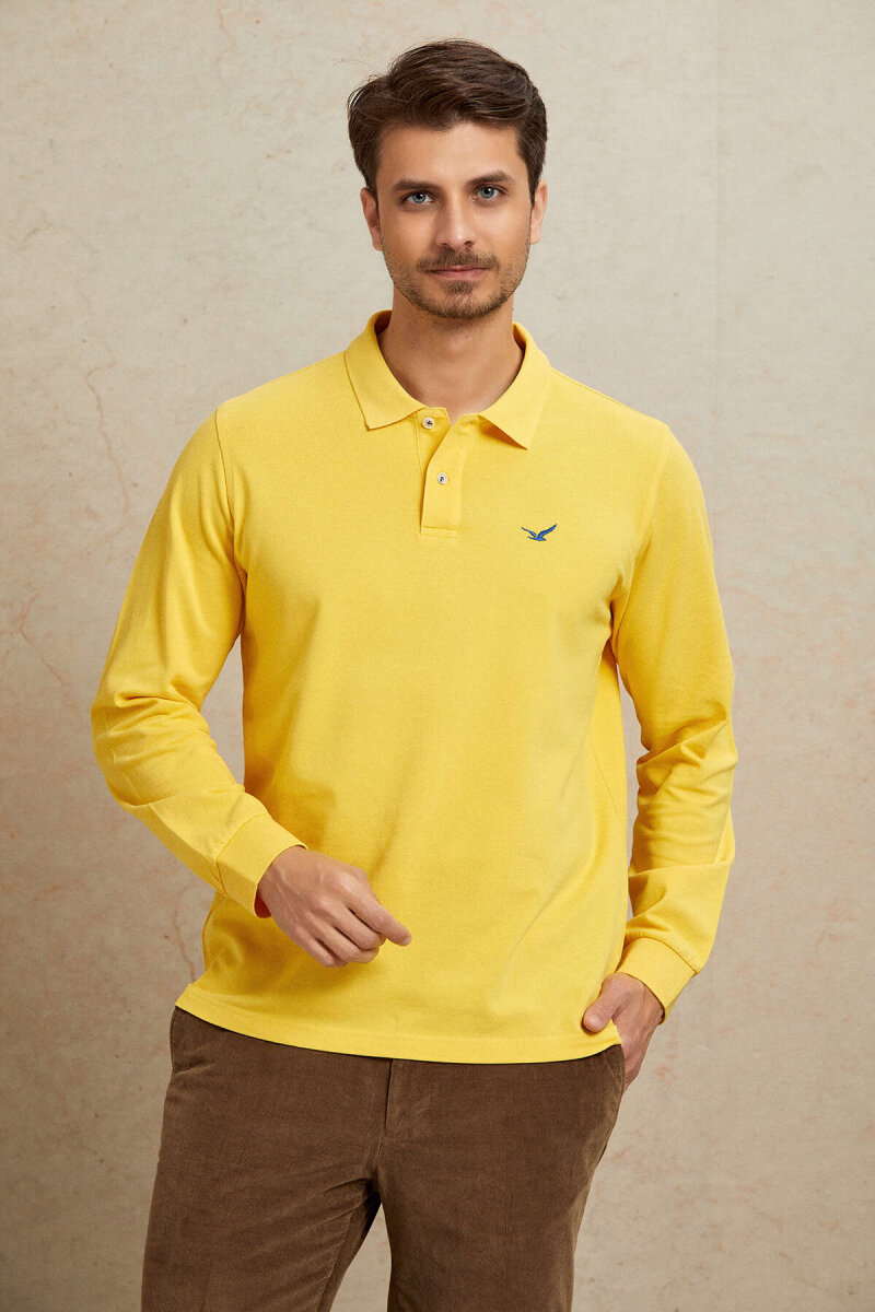 Sarı Polo %100 Pamuk Sweatshirt - 6