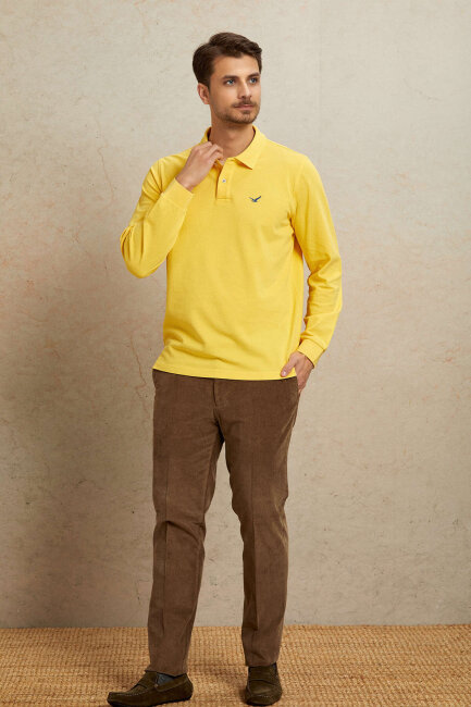 Sarı Polo %100 Pamuk Sweatshirt - 3