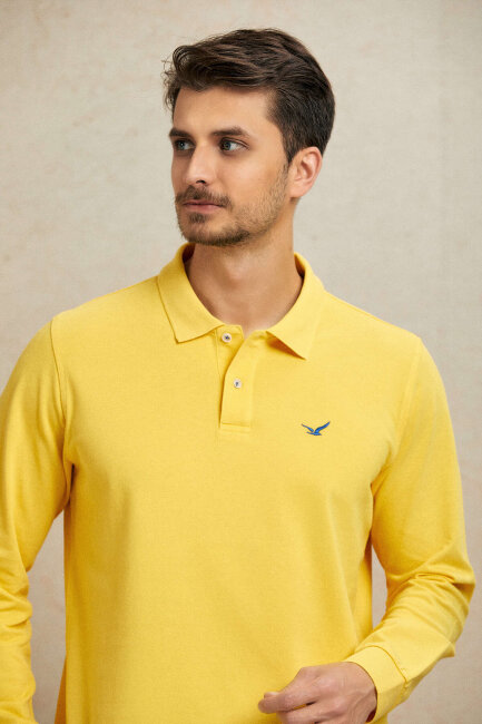 Sarı Polo %100 Pamuk Sweatshirt - 4