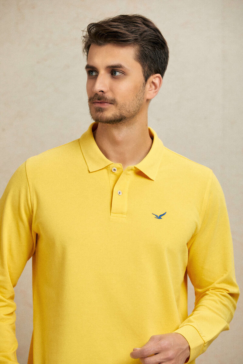 Sarı Polo %100 Pamuk Sweatshirt - 4