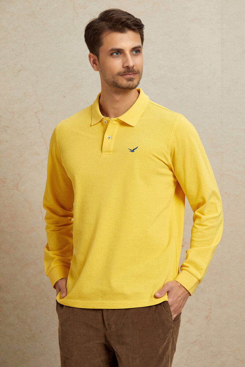 Sarı Polo %100 Pamuk Sweatshirt - 5