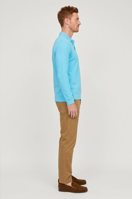 Turkuaz %100 Pamuk Polo Sweatshirt - 3