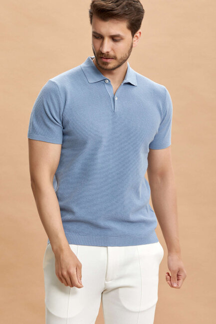 Blue Polo Knitwear T-Shirt - 6