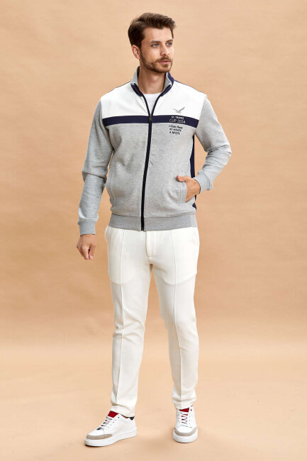 Gri Melanj %100 Pamuk Sweatshirt - 4