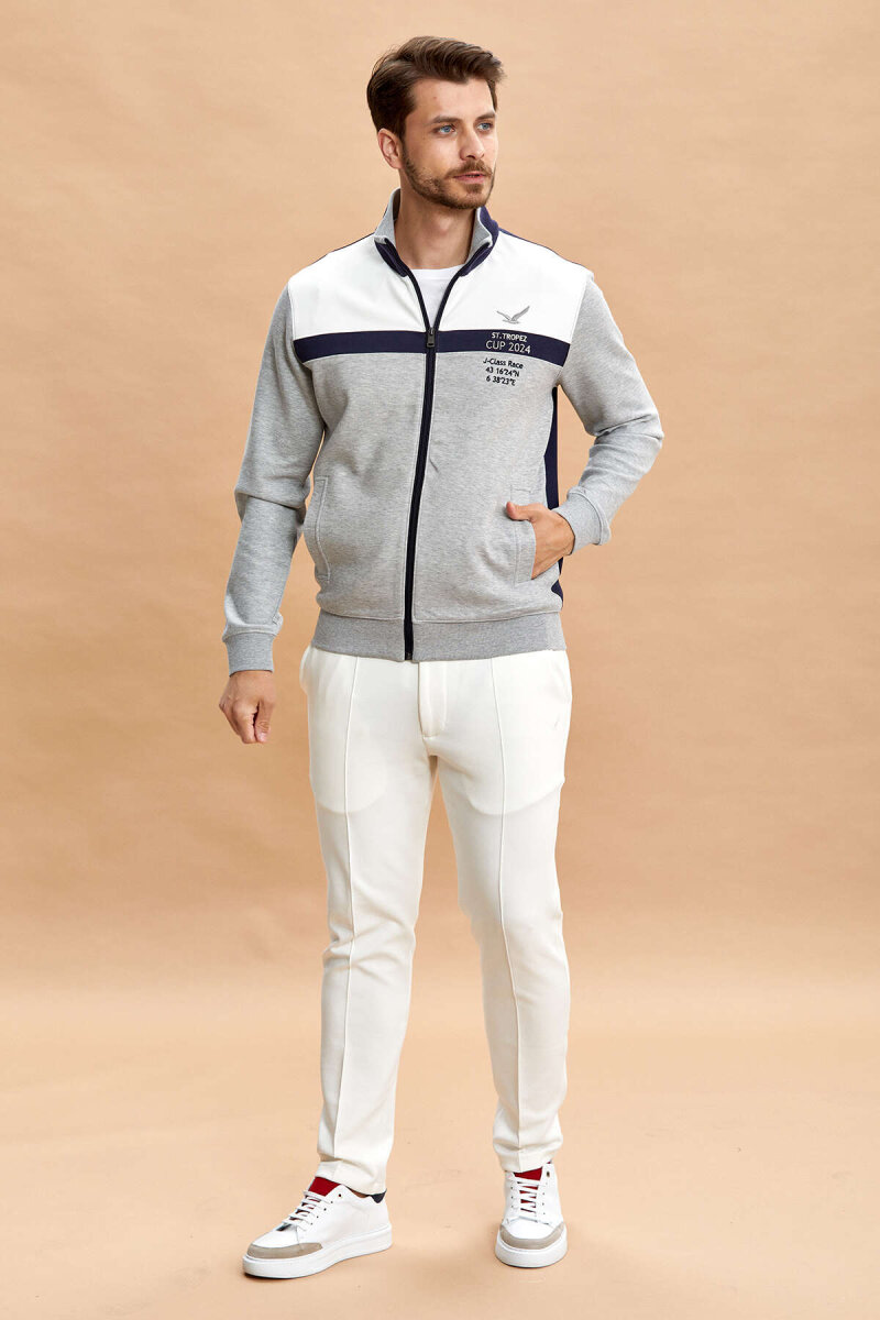 Gri Melanj %100 Pamuk Sweatshirt - 4