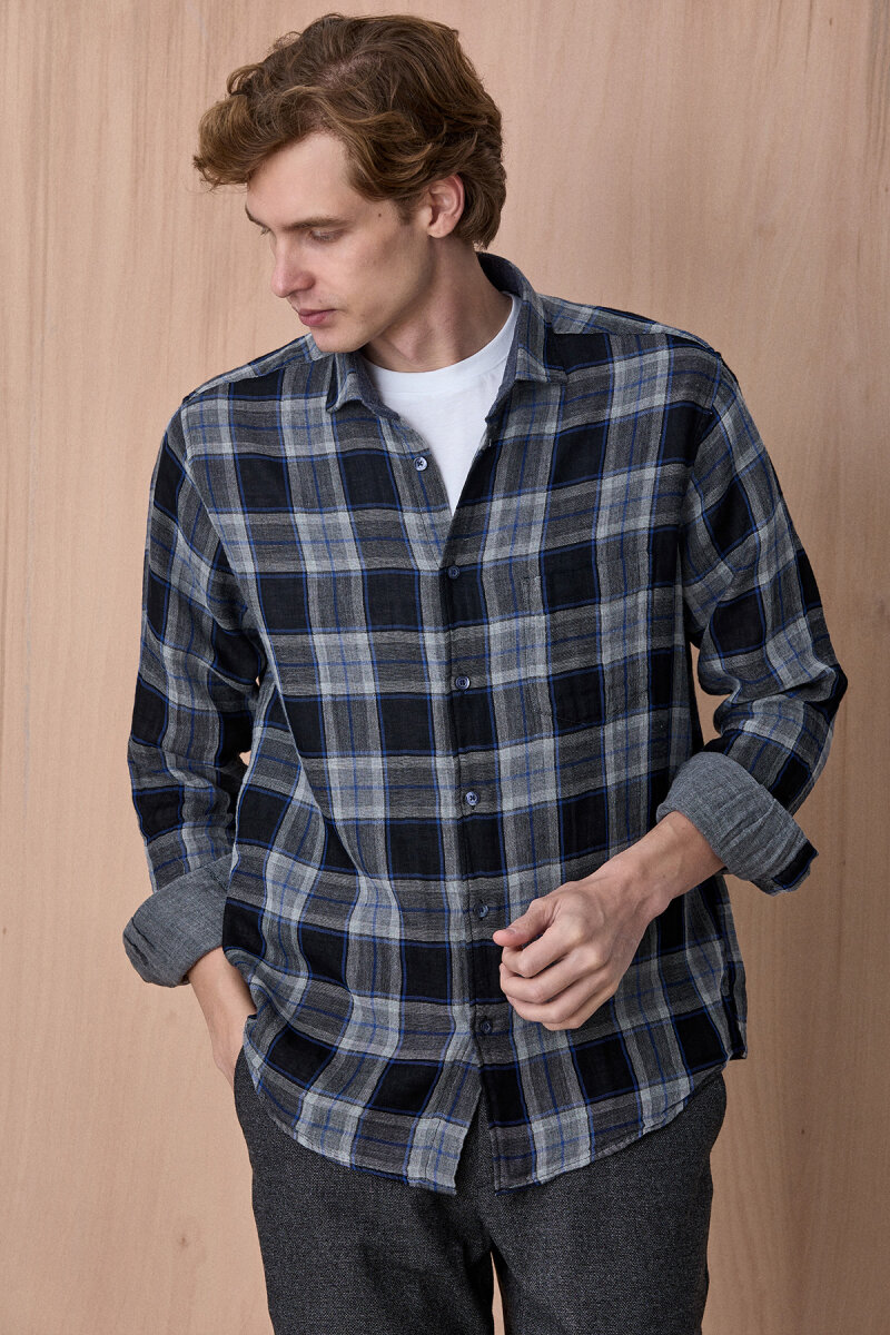 Navy Blue 100% Cotton Shirt