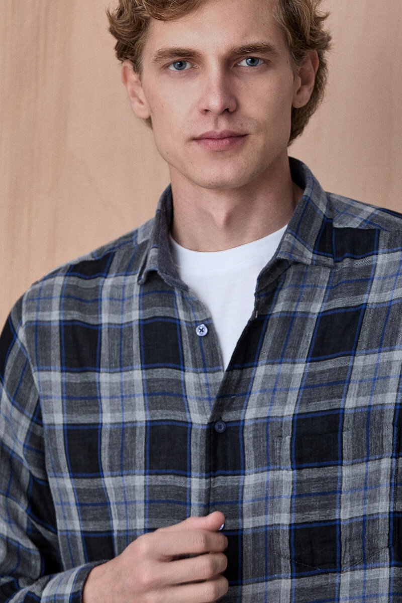 Navy Blue 100% Cotton Shirt (1)