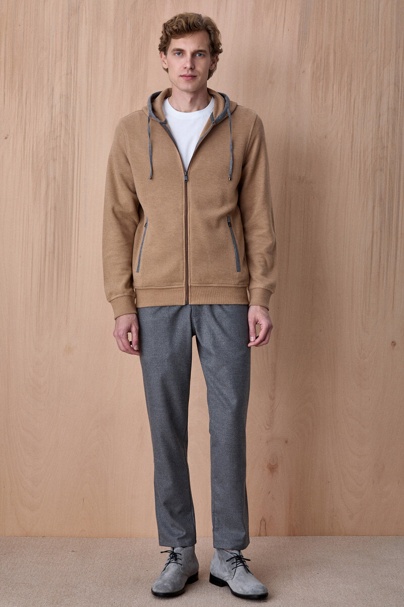 Açık Bej Pamuklu Sweatshirt - 3