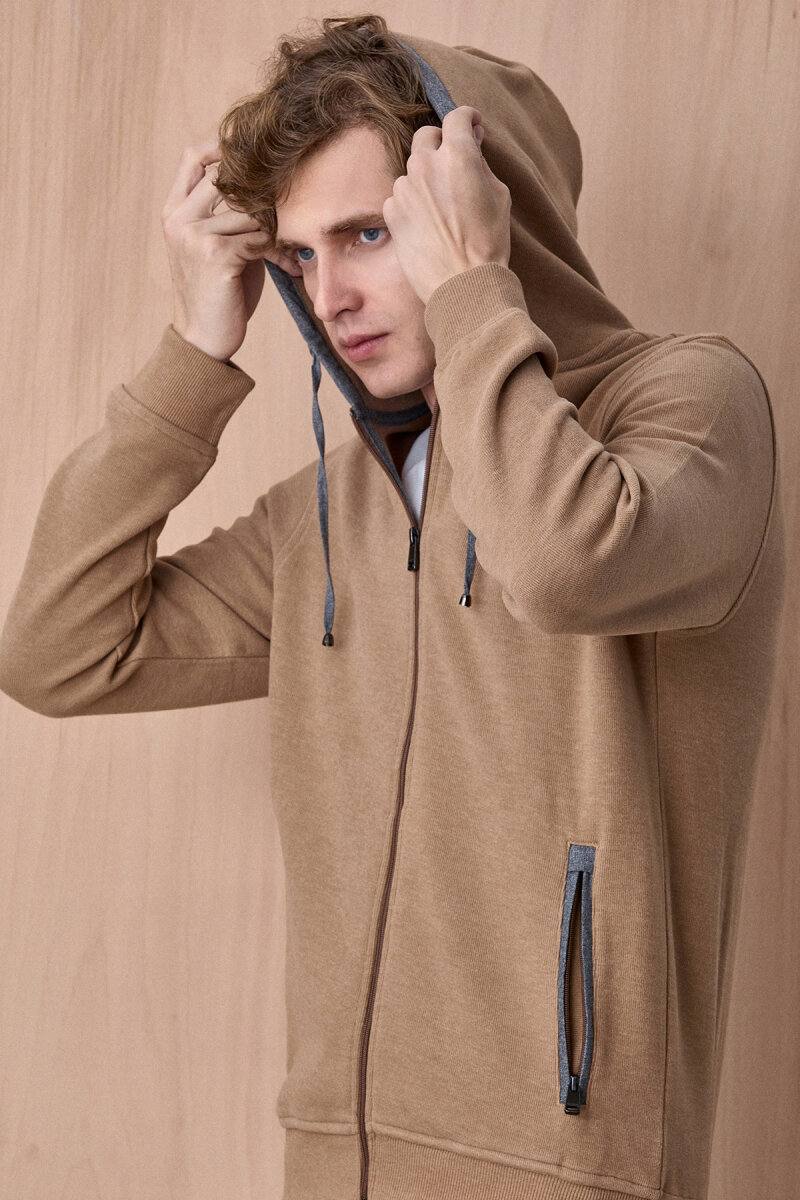 Açık Bej Pamuklu Sweatshirt - 5