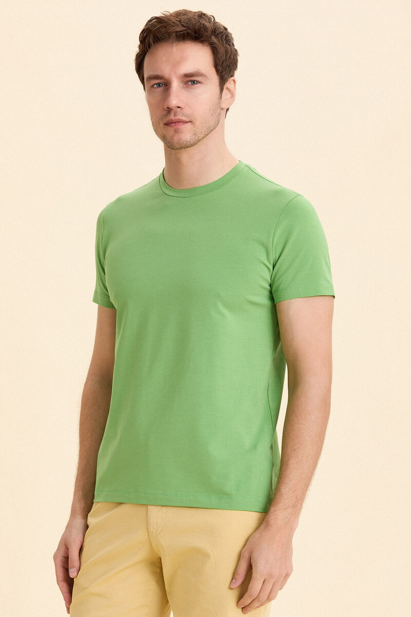 Green Cotton Basic T-shirt (1)