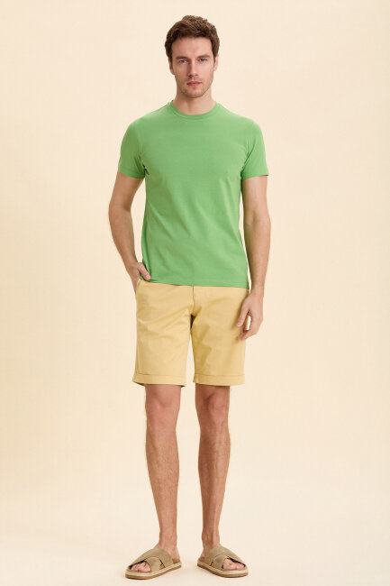 Green Cotton Basic T-shirt - 5